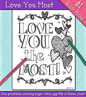 Love You Most Printable Coloring Page