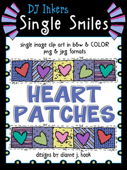 Heart Patches - Single Smiles Clip Art Image
