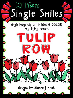 Tulip Row - Single Smiles Clip Art Image