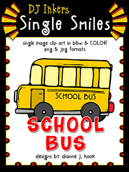 School Bus - Single Smiles Clip Art Image