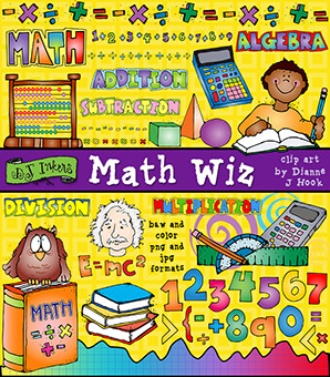Math Wiz Clip Art for Kids and Teachers