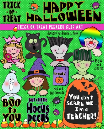 Trick or Treat - Halloween Peekers Clip Art Download