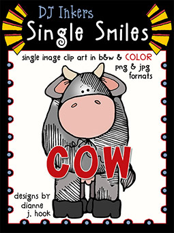 Cow - Single Smiles Clip Art Image