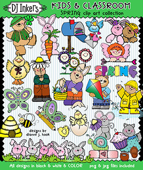 Spring Clip Art - Kids and Classroom Download