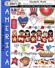 Cute patriotic clip art for the USA, Independence Day, President's Day and more by DJ Inkers