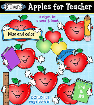 Apples for Teacher Clip Art Download