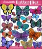 DJ Zen-Doodle Butterflies Clip Art Download