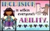 Inclusion is within everyone's ability. Disability awareness quote with DJ Inkers clip art