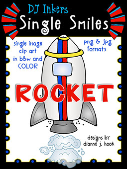 Rocket - Single Smiles Clip Art Image