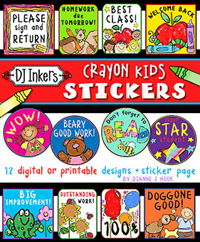 Crayon Kids Digital Reward Stickers Download