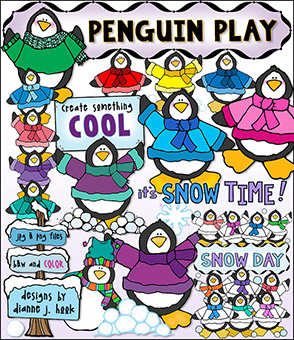 Penguin Play Clip Art Download