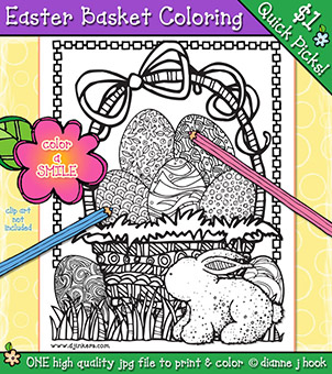 Easter Basket Coloring Page Download