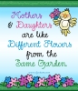 Mothers and Daughters quote with DJ Fancy Bold font and little bird clip art