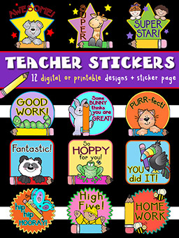 Teacher Stickers Digital Download