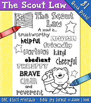 The Scout Law - Cub Scouts Coloring Page Download