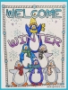 Welcome winter penguin coloring page by DJ Inkers