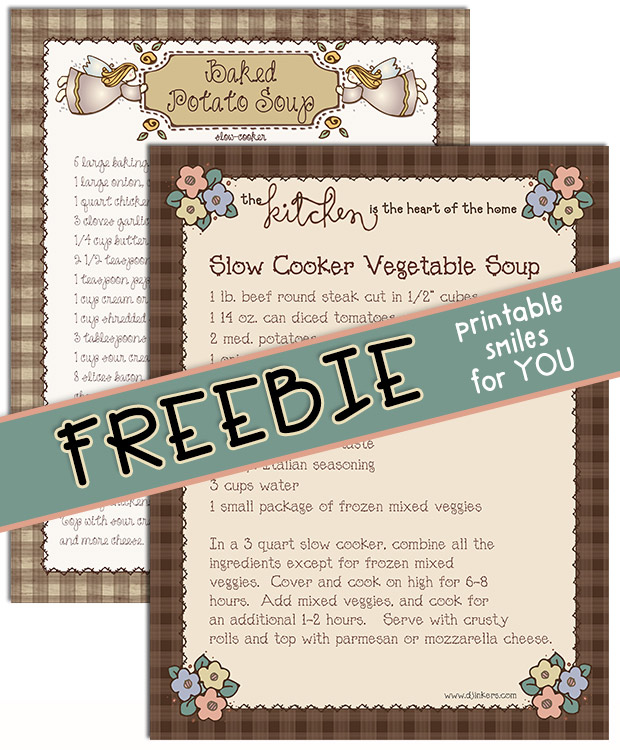 Slow Cooker Soups -2 Digital or Printable Recipes FREEBIE
