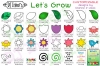 Let's Grow - Flower Clip Art and Cut-Out Kit - Customizable