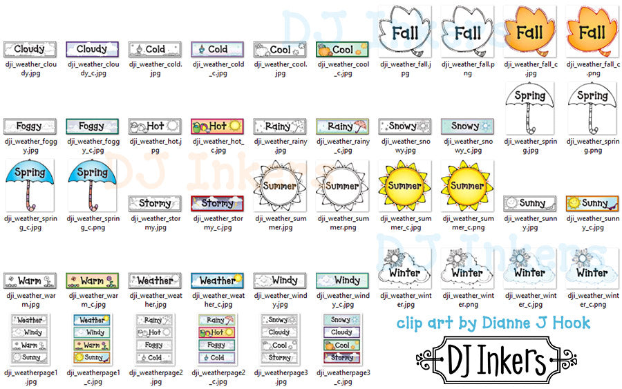 Weather Or Not Clip Art Toppers and Season Headers