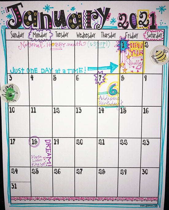 2027 Printable Calendar Download by DJ Inkers