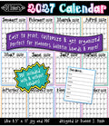 2027 Printable Calendar Download by DJ Inkers