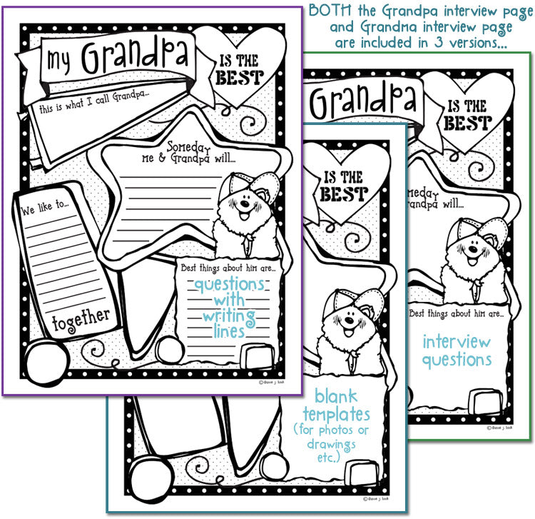 My Grandparents - Printable Interview Activity Pages