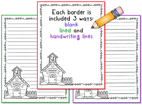 Borders for Writing Collection - 6 Download Bundle