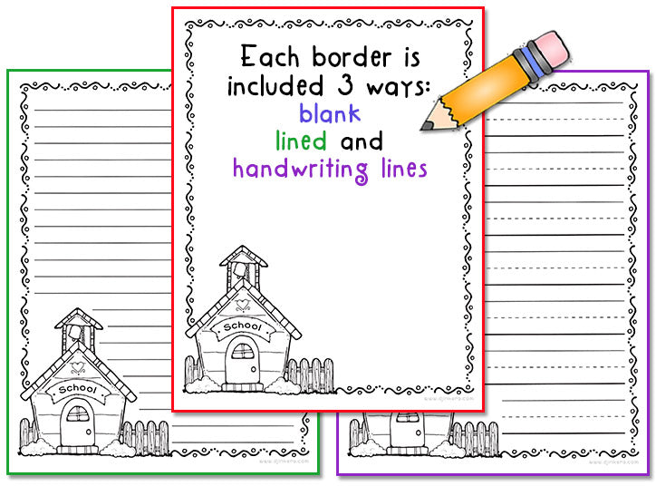 School Borders for Writing Download