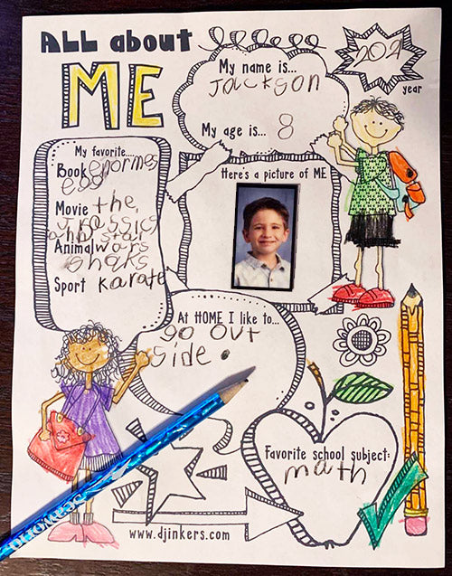 All About Me Printable for Back to School