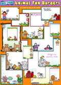 Animal clip art borders for fun and easy projects by DJ Inkers