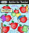Cute clip art apples for school and teacher smiles by DJ Inkers