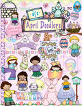 Cute springtime clip art for Easter, Kids and April by DJ Inkers