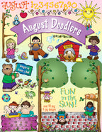 Cute summer clip art for kids and smiles for August by DJ Inkers