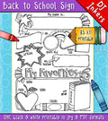 A fun kids printable for the first day of school, photo prop or memory books by DJ Inkers