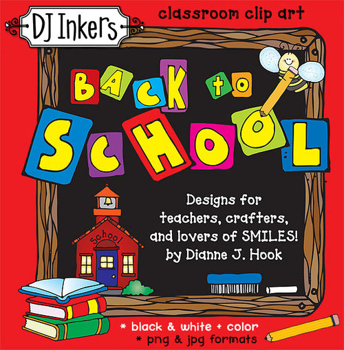 Back to School clip art for elementary school teachers by DJ Inkers
