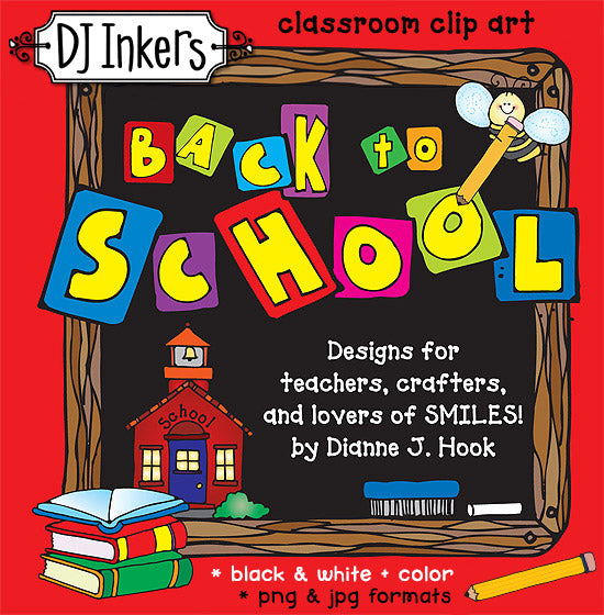 Back to School clip art for elementary school teachers by DJ Inkers