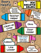Beary Helpful - Job Assignment Bulletin Board and Labels Kit