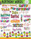 Birthday Words Clip Art Download