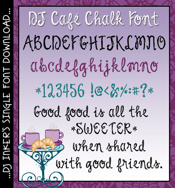 Order a smile with this hand-written cursive chalkboard style font by DJ Inkers
