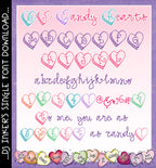 DJ Sweetheart Fonts - Love & Heart Lettering Collection
