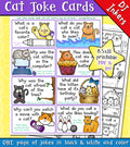 Printable Kitty Cat Joke cards for kids by DJ Inkers