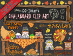 Cute Chalk & Crayon clip art for Thanksgiving by DJ Inkers