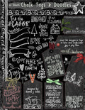 Chalk Tags and Holiday Doodles Clip Art Download
