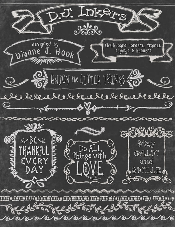 Chalkboard clip art borders, banners, frames & sayings by DJ Inkers
