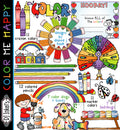 Cute clip art for art class and learning about colors by DJ Inkers