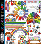 Cute clip art for art class and learning about colors by DJ Inkers
