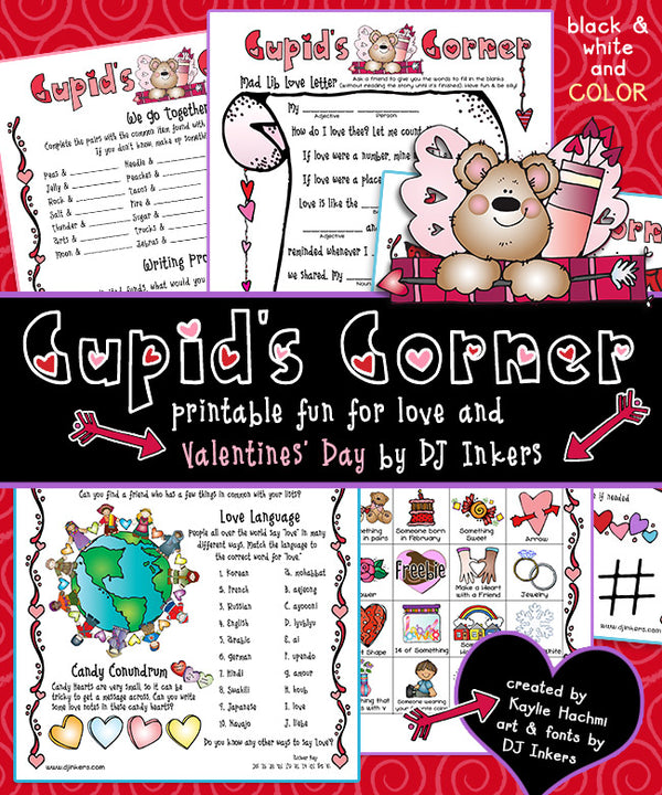 Fun Valentine activities for kids, classrooms and sharing your heart by DJ Inkers