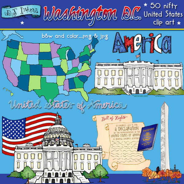 Clip art for Washington DC, the United States capital by DJ Inkers