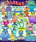 Fun alien clip art for kids, school and creating smiles for outer space by DJ Inkers