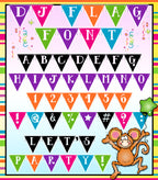 DJ Flag font makes great lettering for parties, banners and celebrations